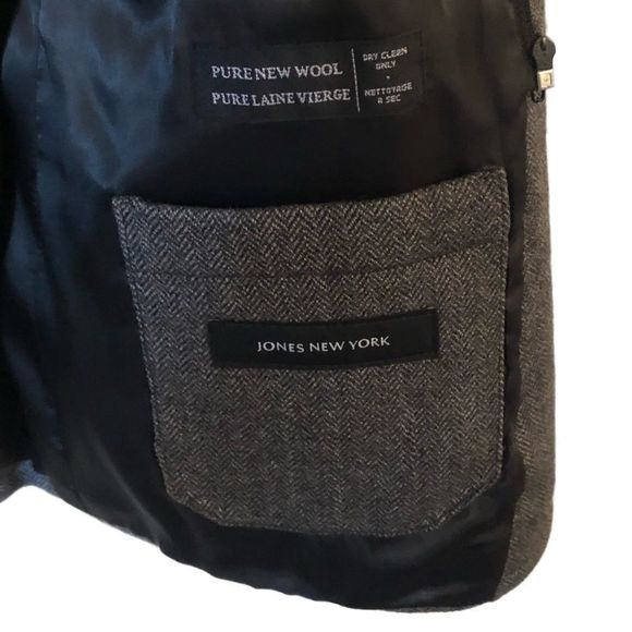 Jones New York Wool Herringbone Blazer with‎ Zip-in Quilted Bib, NWT Size… - Picture 6 of 14